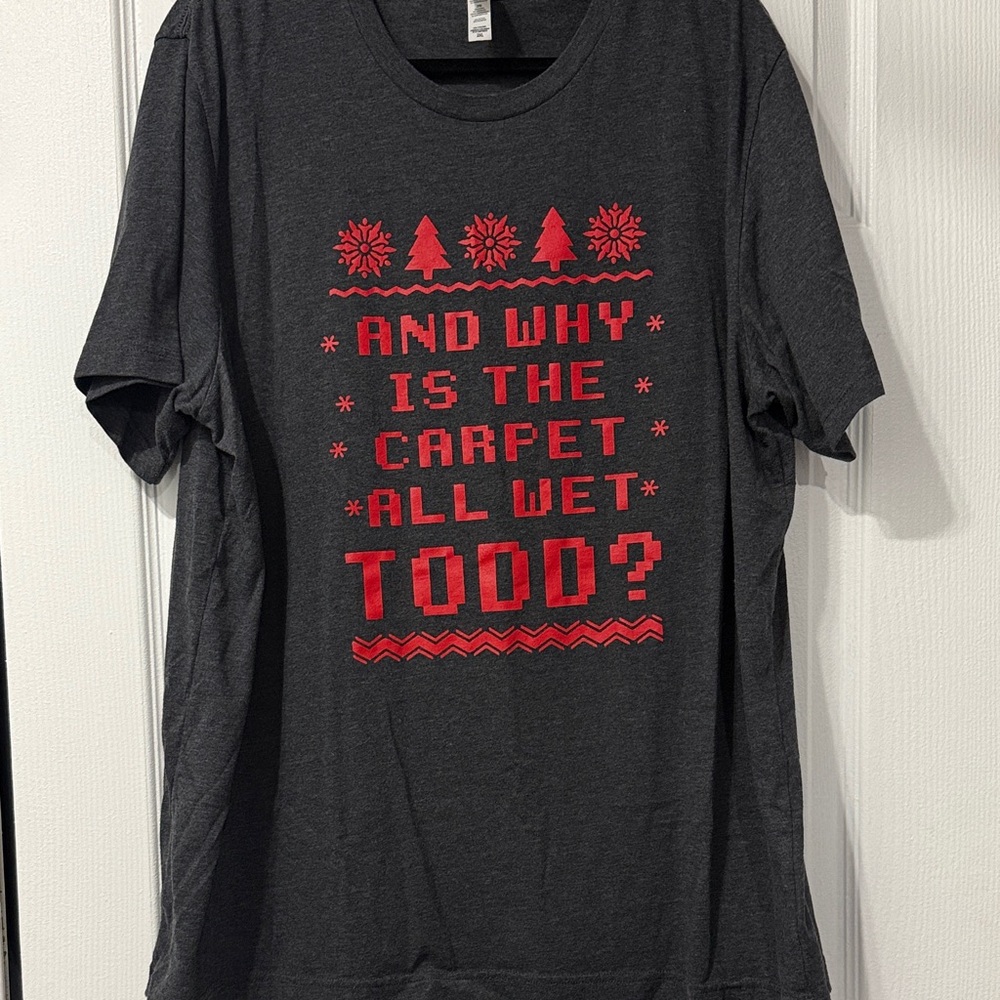 Dark Grey Holiday Shirt with Festive Graphic